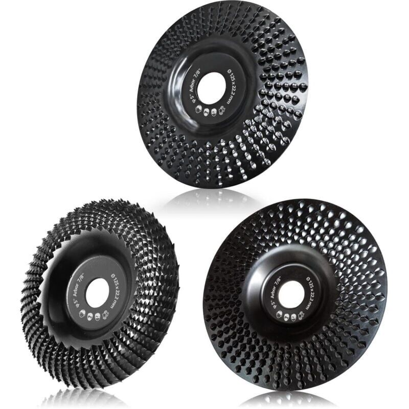 Disque Bois Meuleuse 125mm, 3 Pièces Disques de Meulage pour Façonner, Meuler et couper. Roues pour Meuleuse d'angle-LIAIKI