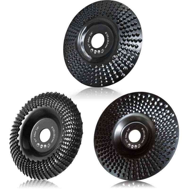 Disque Bois Meuleuse 125mm, 3 Pièces Disques de Meulage pour Façonner, Meuler et couper. Roues pour Meuleuse d'angle.. Debuns