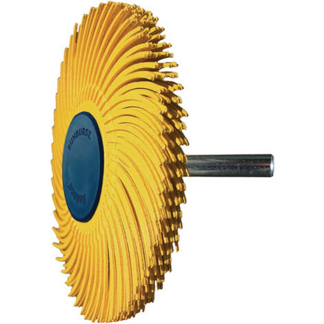 Disque brosse radiale Sunburst D.76mm K.80 Jaune 10000min TYROLIT