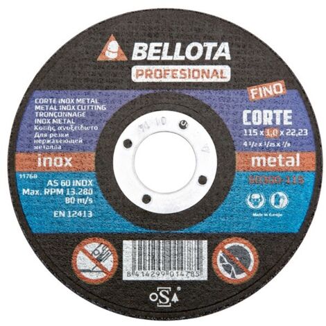 DISQUE C MÉTAL/ACIER INOXYDABLE ARBRE FIN - 115X1,6 MM