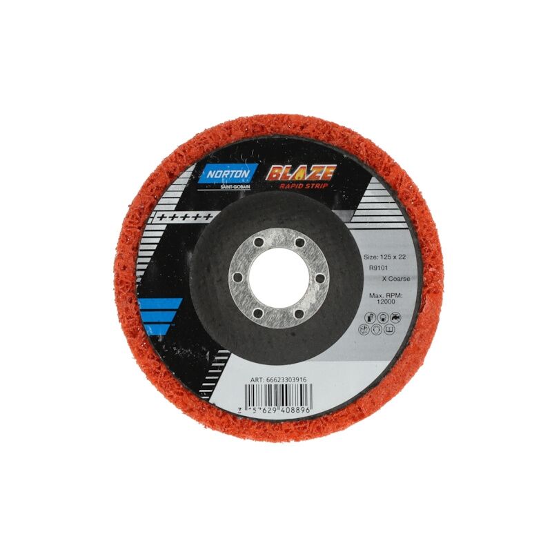 Disque abrasif incorporé blaze rapid strip - Ø125 mm - Grain 1 (très gros) - norton
