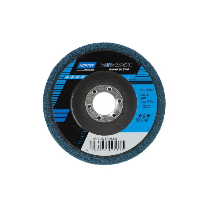 FP - Disque abrasif appliqué rapid blend - Ø125 mm - Grain 4 (fin) - norton