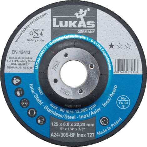 DISQUE CONVEXE T27 1256.022 A24/30S-BF INOX PREMIUMFLEX - T27 125 6.4R