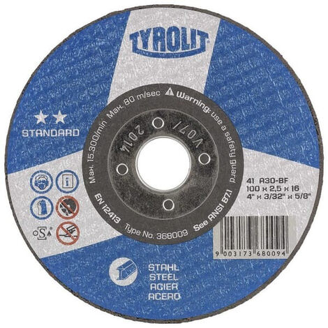 Disque coupe Tyrolit standard'disque coupe 41 acier 125 mm