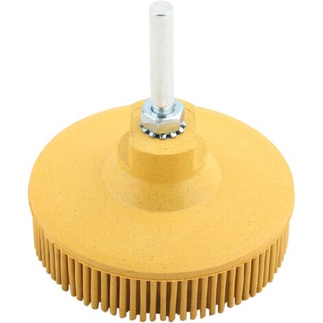 Disque de brosse à poils Meule abrasive de polissage abrasif en caoutchouc de brosse de 3 pouces pour le retrait de rouille de bavure(Jaune)