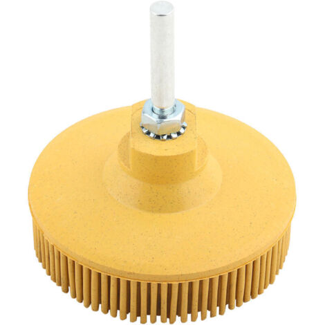 Disque de brosse à poils Meule abrasive de polissage abrasif en caoutchouc de brosse de 3 pouces pour le retrait de rouille de bavure(Jaune)