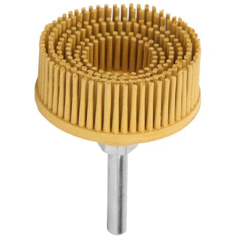 Disque de brosse à poils Meule de polissage abrasive en caoutchouc de brosse abrasive en caoutchouc de 2 pouces pour le retrait de rouille de bavure(Jaune)