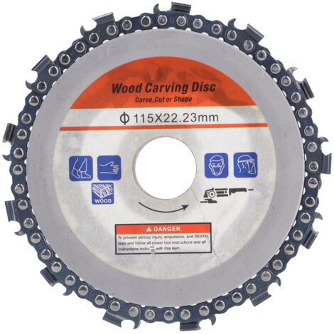 Disque de chaîne circulaire 4,5 pouces 13 dents pour meuleuse, accessoire de sculpture sur bois - Carte Orange