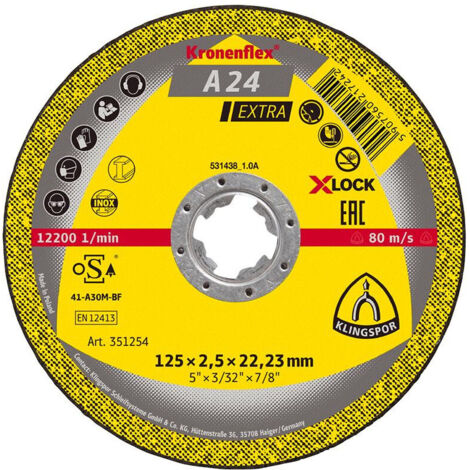 Disque de coupe A24EX X-LOCK 125x25mm Klingspor