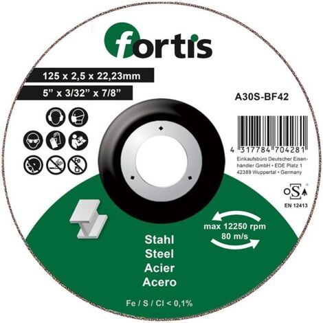 Disque de coupe Acier 125 x 25mm gekr. FORTIS