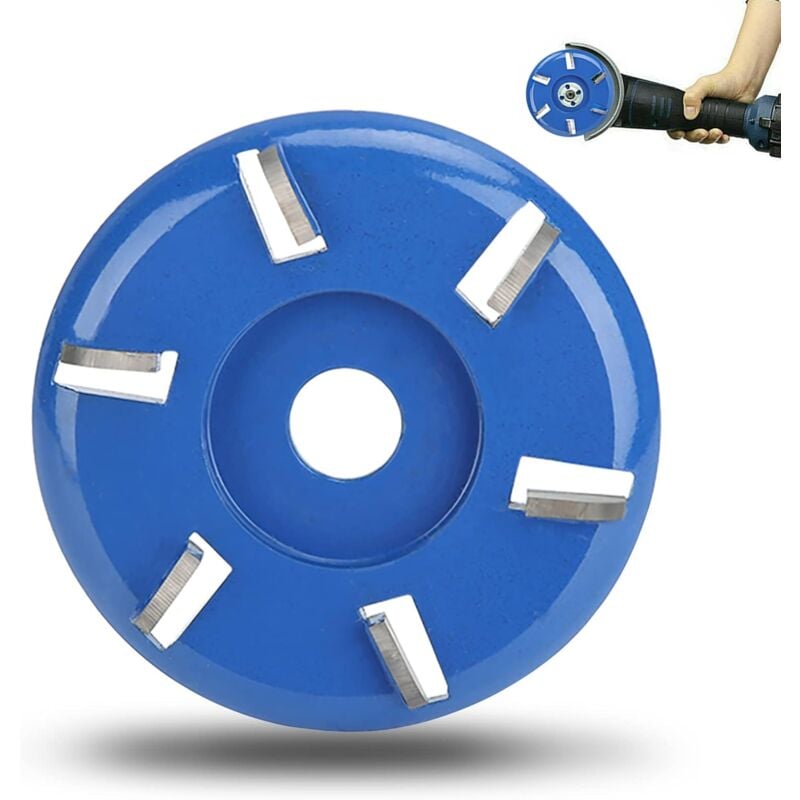 Disque de coupe de bois, Disque de Coupe en Bois, meuleuse d'angle de dissolvant de souche disque de sculpture sur bois 6 dents tronçonneuse fraise