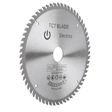 Disque de coupe de lame de scie circulaire en carbure de 7 po (180 mm) à 60 dents pour le plastique en bois bricolage scie