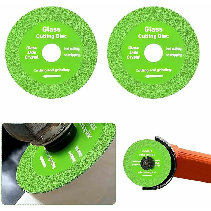Ahlsen - Disque de Coupe de Verre, 2 Pièces Glass Cutting Disc Disque à Tronçonner Le Verre Meule à Lame de Scie Mince Angle Grinder Cutting Disc,