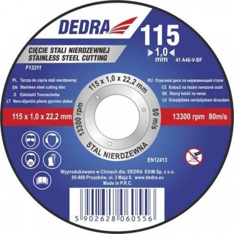 Disque de coupe dedra f13321 125 mm 1 mm