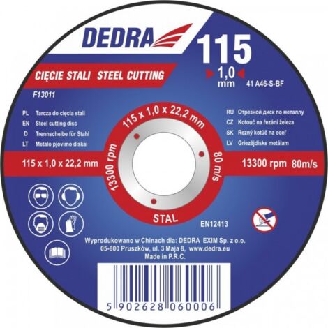 Disque de coupe Dedra typ 41 230 mm 3 mm