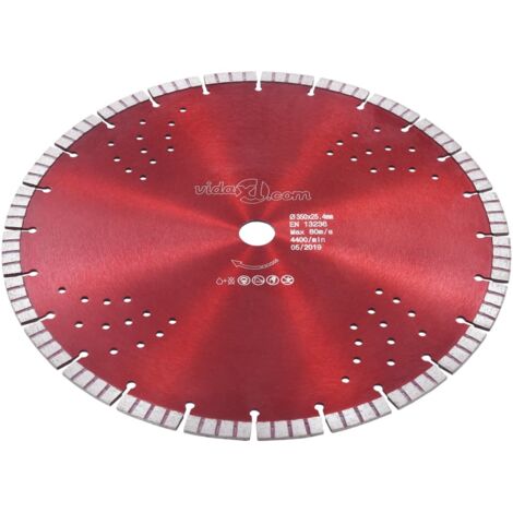 Disque de coupe diamanté avec turbo et trous Acier 350 mm CFW36787