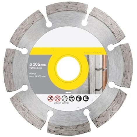 Disque de coupe diamanté pour meuleuse de pierre, béton armé, granit, 105 mm