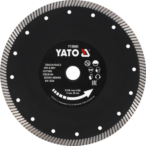 Disque de coupe diamanté turbo 230x22,2 mm pour grès cérame