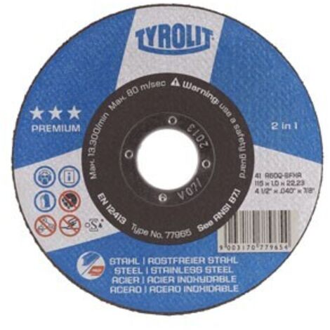 DISQUE DE COUPE EN ACIER DE PREMIÈRE QUALITÉ/ACIER INOXYDABLE 125 X 2,5 X 22 - 872347