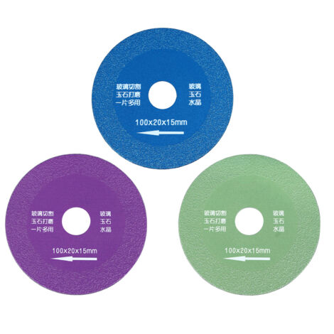 Disque de coupe en verre, ensemble de 3 pièces, vert bleu violet, lame de carrelage Super fine pour la céramique