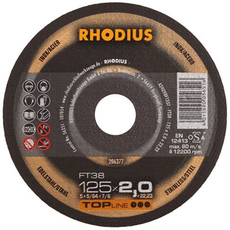 Disque de coupe FT38 125 x 2,0mm  Rhodius(Par 25)