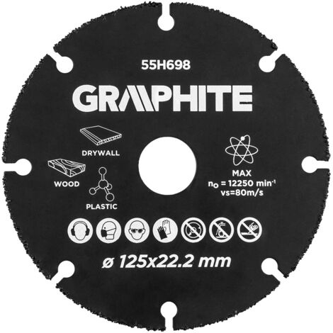 Disque de coupe graphite 55h698 carbure tungstène 125 mm