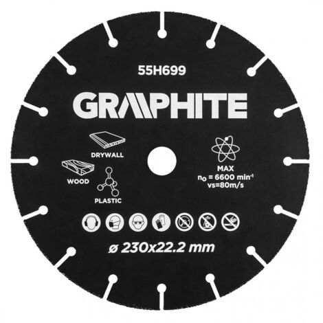 Disque de coupe graphite 55h699 carbure tungstène 230 mm
