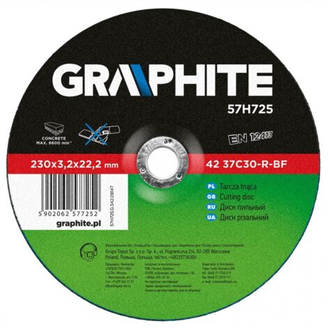 Disque de coupe graphite 57h725 230 mm 3,2 mm