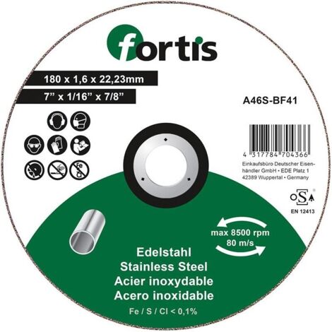 Disque de coupe Inox 180 x 16mm courbé FORTIS