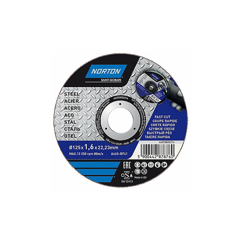 Disque de coupe métal 125x1,6x22,2 mm