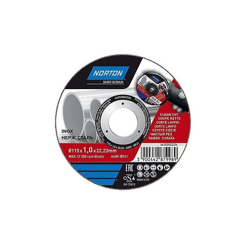 Disque de coupe métal/inox 115x1x22,2 mm