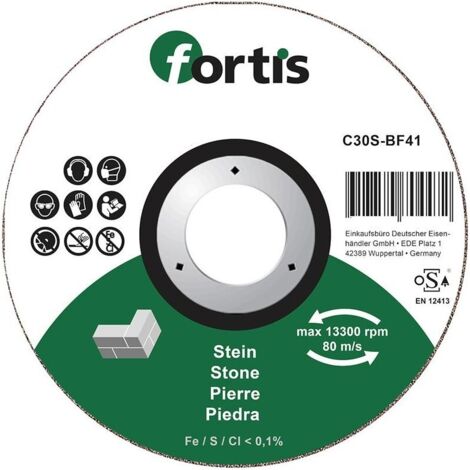Disque de coupe pierre 115 x 25mm courbé FORTIS