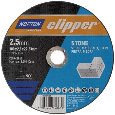 DISQUE DE COUPE PIERRE C30R-180X2.5X22.23MM NORTON