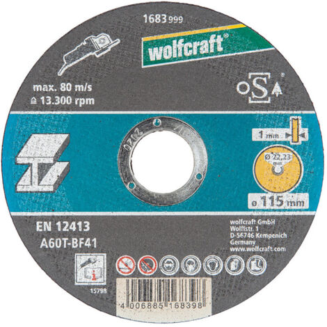 Disque De Coupe Pour Metal Ø115x1,0x22,23mm. 1683999 Wolfraft