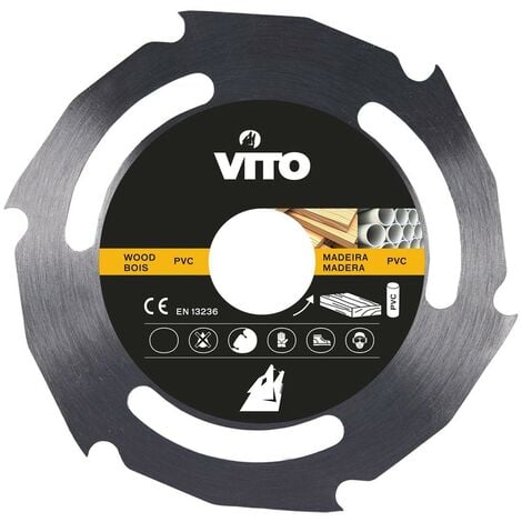 VITO PRO-POWER Disque de coupe pour meuleuse d'angle 230mm Bois et PVC Alésage 22.5mm VITO