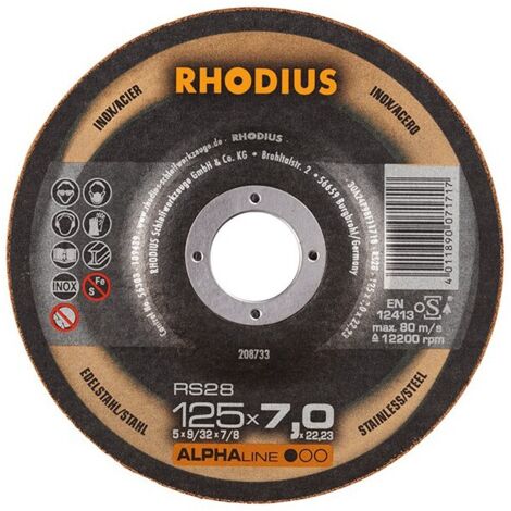 Disque de coupe RS28 125 x 7,0mm Inox Rhodius(Par 25)