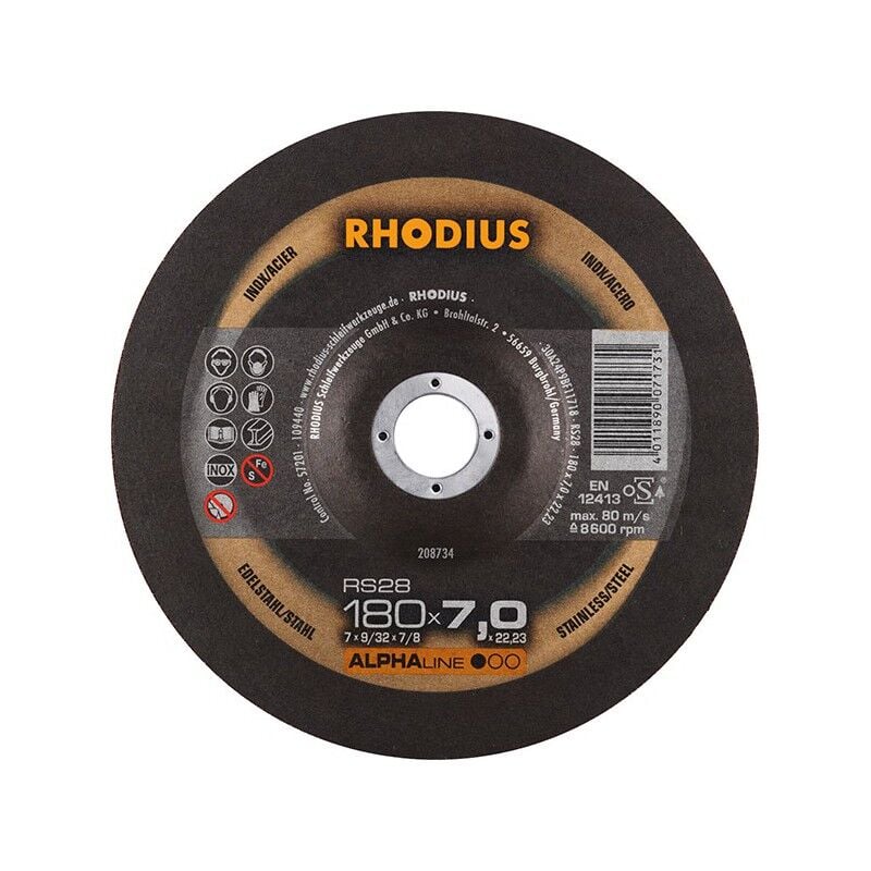 Rhodius - Disque de coupe RS28 180 x 7,0mm Inox (Par 10)