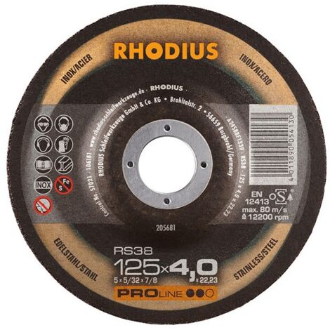Disque de coupe RS38 125 x 4,0mm Inox Rhodius(Par 25)