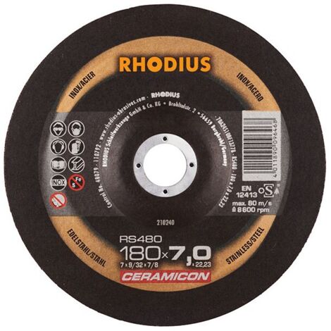 Disque de coupe RS480 180 x 7,0mm Inox Rhodius(Par 10)