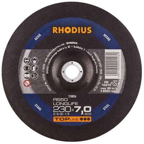Disque de coupe RS50 230 x 7,0mm Acier Rhodius(Par 10)