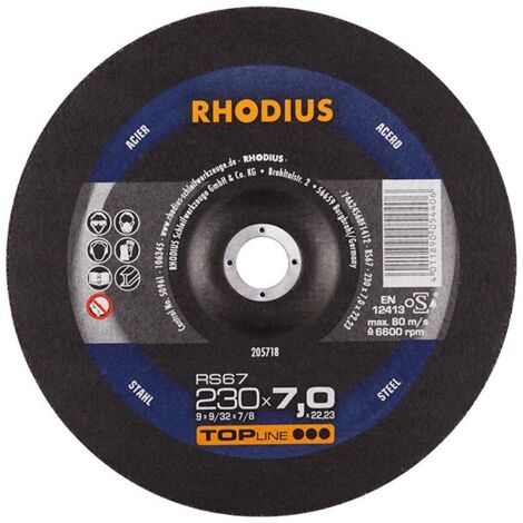Disque de coupe RS67 230 x 7,0mm Acier Rhodius(Par 10)