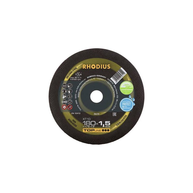 206259 disque à tronçonner 180 mm 1 pc(s) acier inoxydable, acier - Rhodius