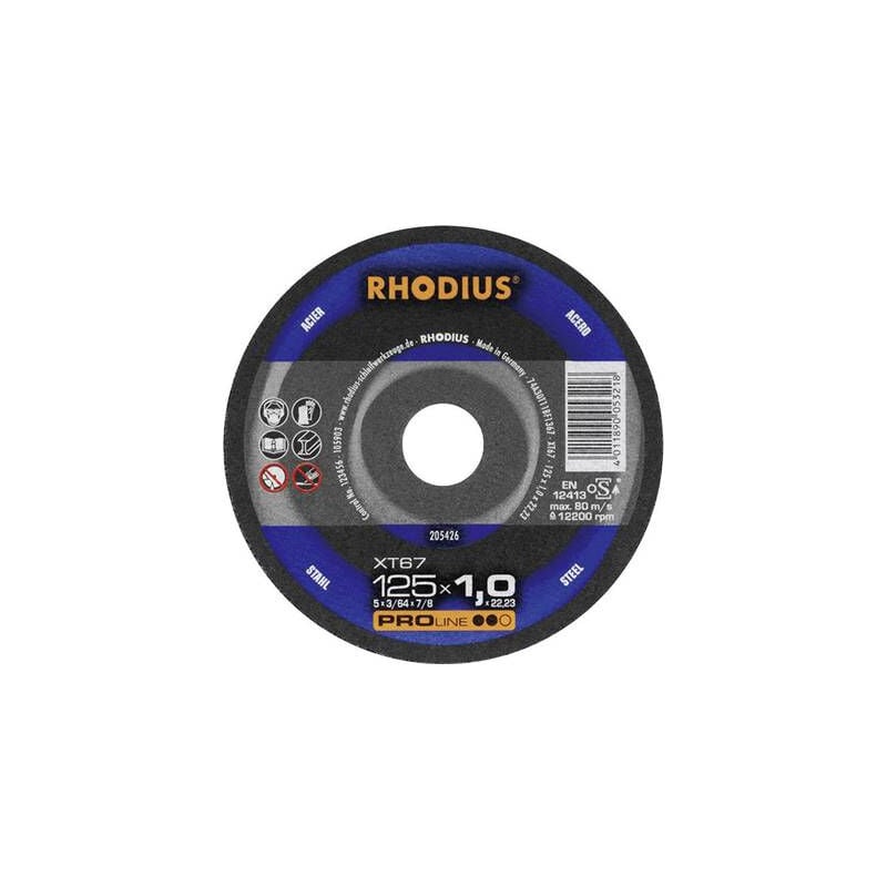 Disque à tronçonner 115 mm Rhodius FT67 top 115 x 1.0 x 22.2 mm 205599