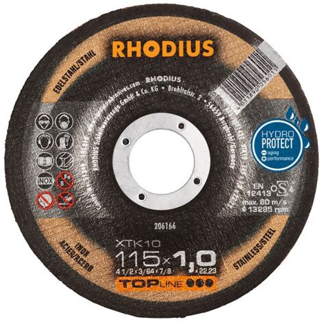 Disque de coupe XTK10 115 x 1,0mm coudé Rhodius