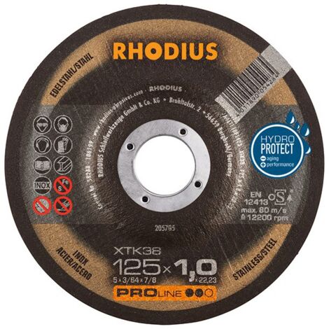 Disque de coupe XTK38 125 x 1,0mm coudé Rhodius