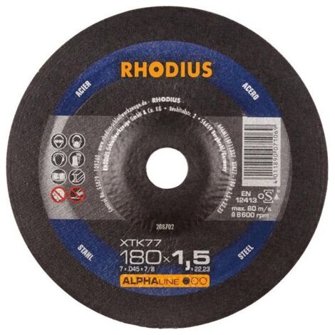 Disque de coupe XTK77 180 x 1,5mm coudé Rhodius