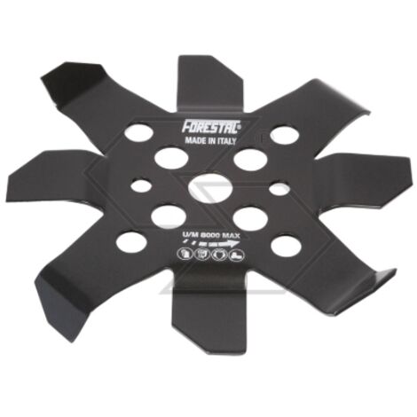 Disque de débroussaillage à 8 dents en acier Ø 255mm alésage 25,4mm épaisseur3,0mm