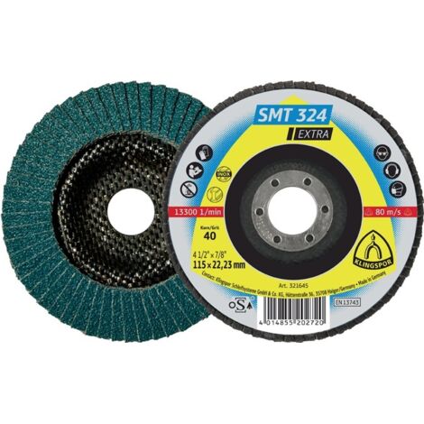 Disque de découpe à lamelles SMT 324, 115 x 22,23 mm grain 40 droit