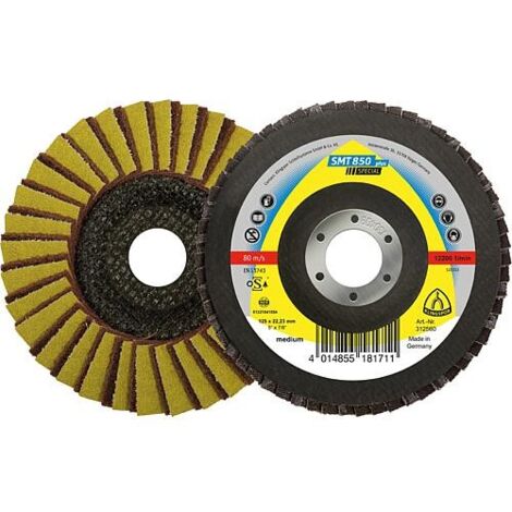 Disque de découpe à lamelles SMT 850 125 x 22,23 mm, grain 60, Contre-coudé