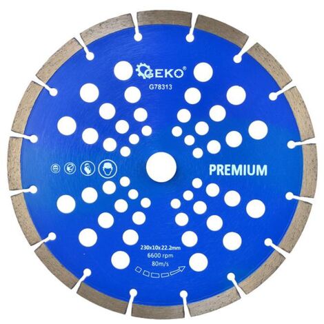 Disque de découpe polyvalent diamant segmenté (laser) et ventilé 230x10x22.2mm